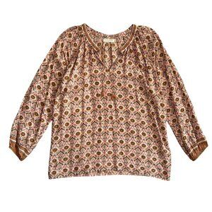 Women's Patterned Blouse - Brown